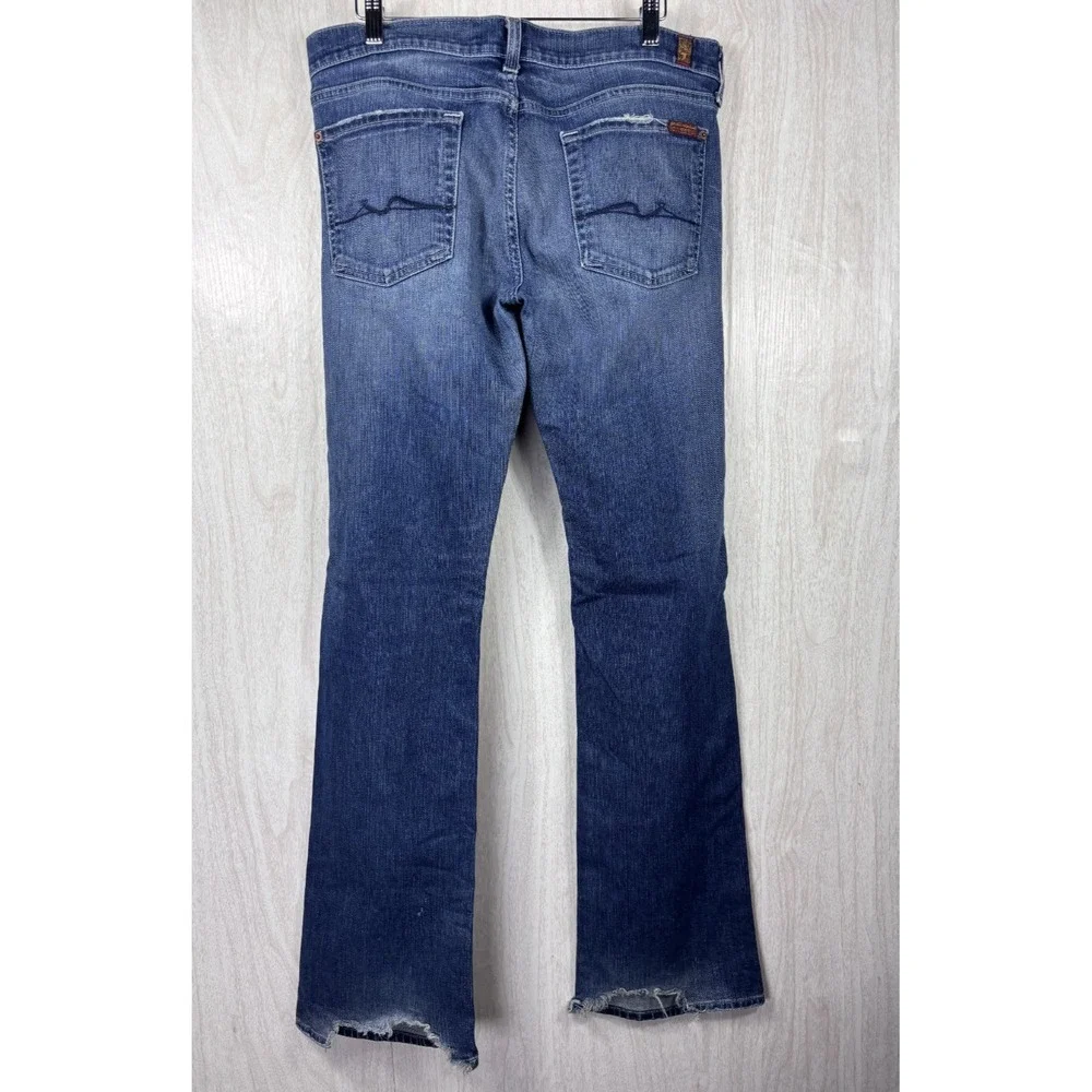 7 For All Mankind Bootcut‎ Jeans Women's 31x33 Low Rise Flare Y2K Stretch Denim - Picture 3 of 11